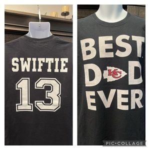 KCC XO 💋 Swiftie dad chiefs best dad ever tshirt custom for swiftie fans! Sz L